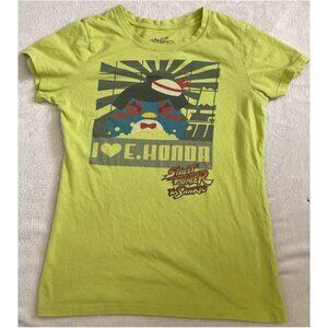 E Honda Street Fighter Sanrio Graphic Tee Lime Green Youth L Capcom